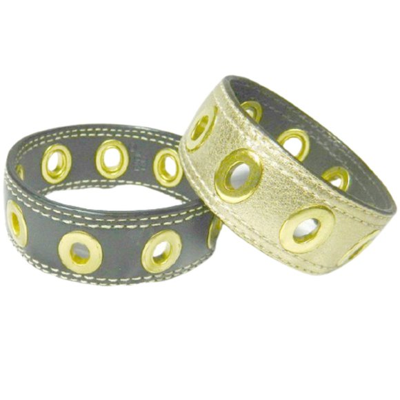 Coach Jewelry Coach Leather Brass Grommet Bracelets Set Of 2 Poshmark